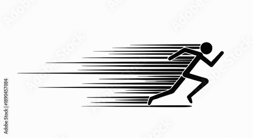 Running Man Silhouette Motion Blur Speed Graphic.