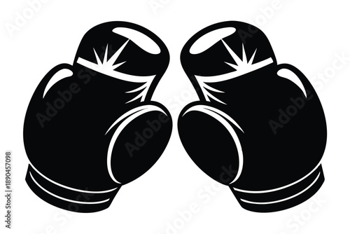 boxing gloves silhouette line art vector illustration