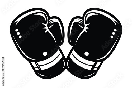 boxing gloves silhouette line art vector illustration