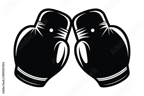 boxing gloves silhouette line art vector illustration
