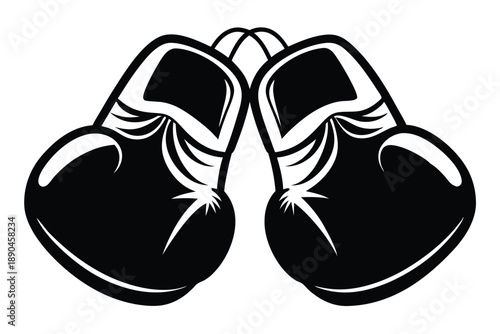 boxing gloves silhouette line art vector illustration