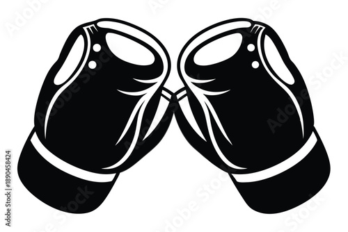 boxing gloves silhouette line art vector illustration