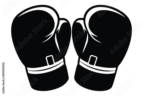 boxing gloves silhouette line art vector illustration