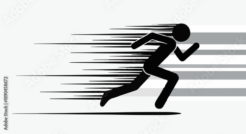 Running Man Silhouette Motion Blur Speed.