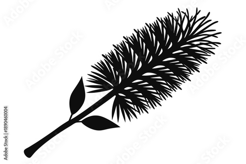 bottlebrush silhouette line art vector illustration