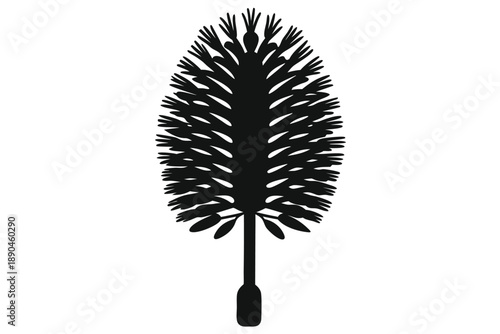 bottlebrush silhouette line art vector illustration