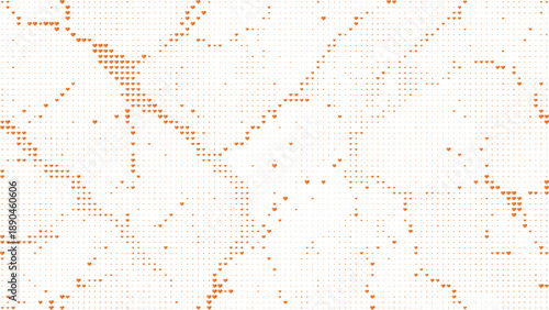 Orange heart halftone pattern background abstract dots, Warm love heart dot pattern background