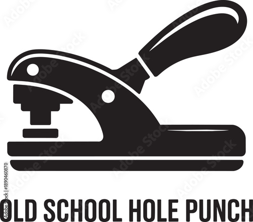 Old school hole punch icon with black outline on transparent background vector design