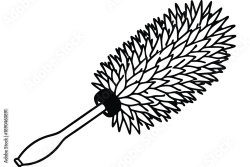 bottlebrush silhouette line art vector illustration