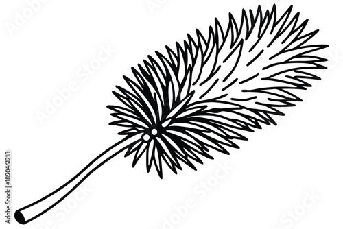 bottlebrush silhouette line art vector illustration