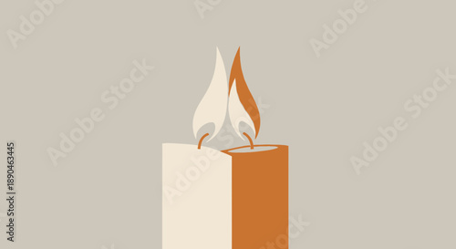 Simple illustration of a lit candle with orange flame.
