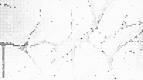 Scattered black hearts and dots pattern, Modern black heart repeat design