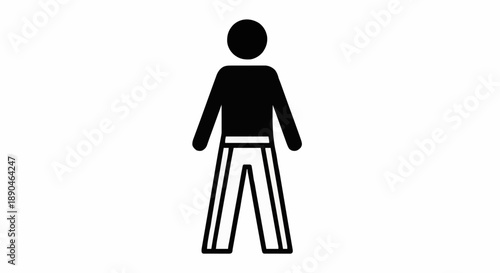 Simple Silhouette of a Person Standing.