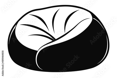 bean bag chair silhouette line art vector illustration