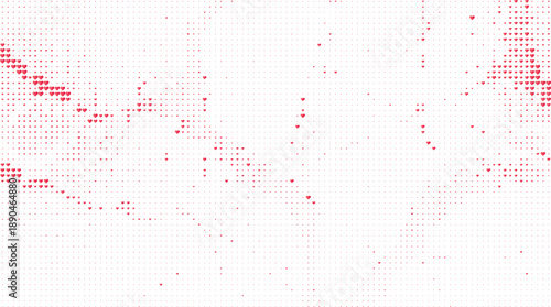 Red heart halftone pattern background hearts, Romantic passion heart dot texture