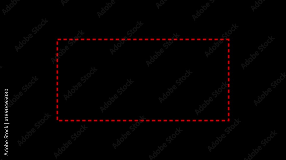 Dotted line rectangle frame animation on white background. Animation of ...