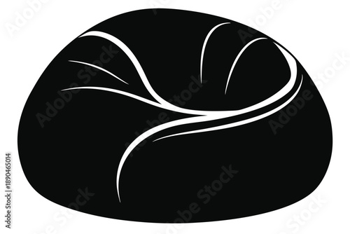 bean bag chair silhouette line art vector illustration