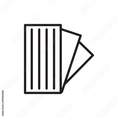 Acoustic panel icon. Sound absorption and architectural millwork, representing slotted wall treatments, noise reduction baffles, industrial soundproofing, decorative veneers, and interior acoustics.