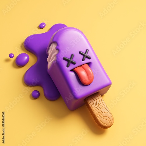 Funny 3D purple popsicle 