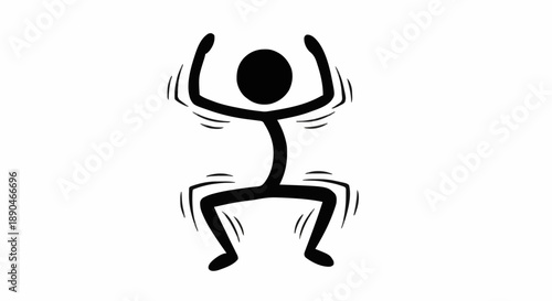 Stick Figure Dancing Energetically.