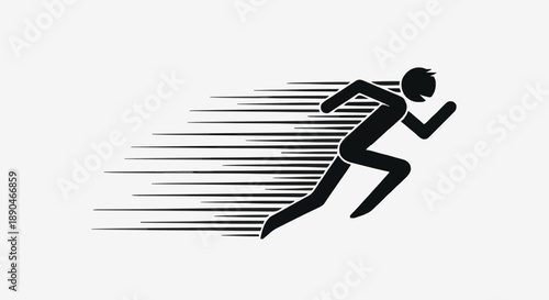 Speedy Runner Silhouette Motion Blur Effect.