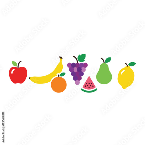 Assorted Fruits Icon Lineup