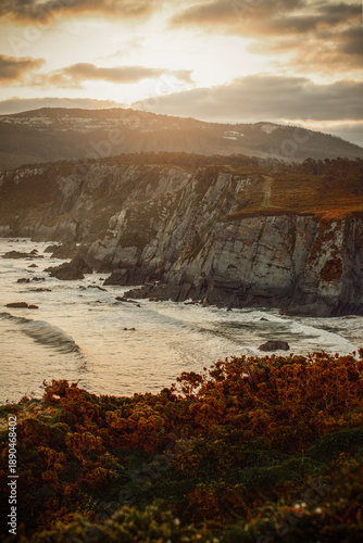 Beautiful cliffs at sunset on the Galician coast, Spain
Landscape, travel, nature, relaxation