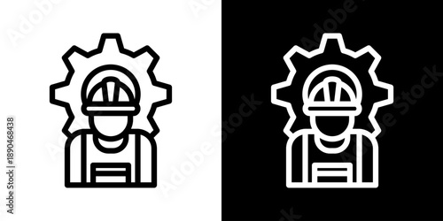 Labor Icon Of Line Black And White Style Vector Illustration
