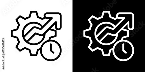 Effiency Icon Of Line Black And White Style Vector Illustration

