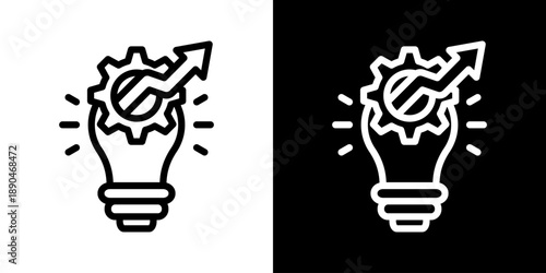 Innovation Icon Of Line Black And White Style Vector Illustration
