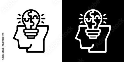 Creativity Icon Of Line Black And White Style Vector Illustration

