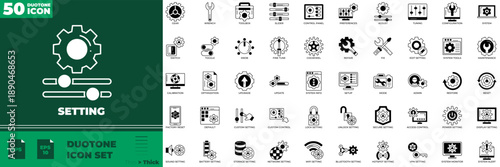 Setting Duotone Editable Icons set
