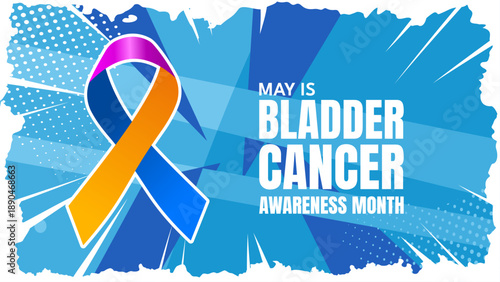 bladder cancer awareness month, banner  - vector illustration