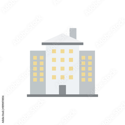 Apartment Building with Central Tower and Side Wings