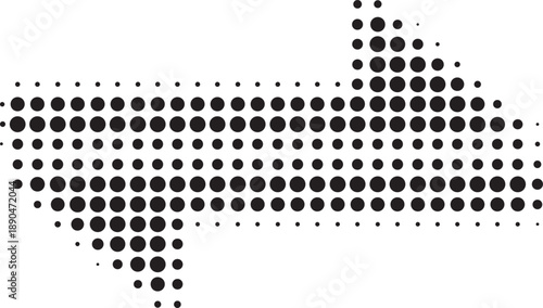 Arrow. Arrow icon.  Black vector arrow icons. Cursor. Arrows sign. Modern Simple Arrows. Arrow Icon halftone made of dots on white background. Transparent background