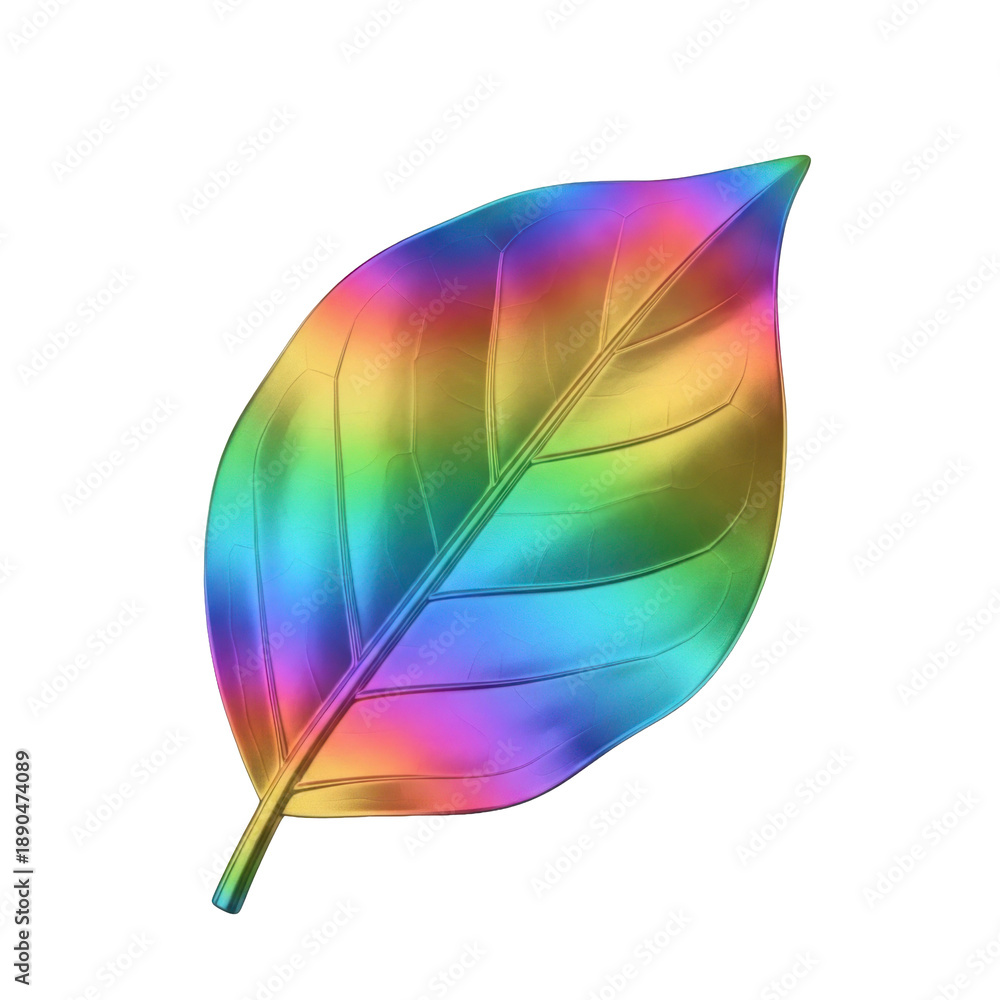 Naklejka premium Iridescent Rainbow Leaf