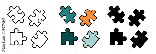 Abstract design of puzzle pieces in circular shape, colorful and dynamic, symbolizing creativity, teamwork, and collaborative problem-solving.