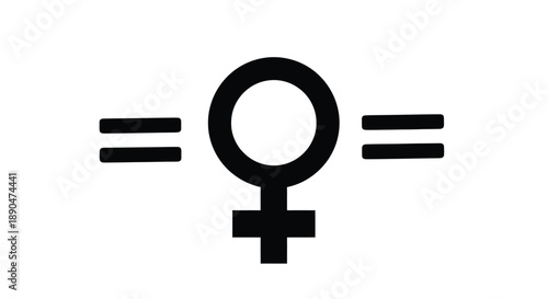 Equality sign with female symbol representing gender equality