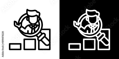 Competitor Icon Of Line Black And White Style Vector Illustration
