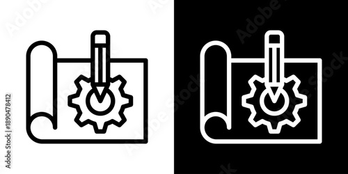 Prototype Icon Of Line Black And White Style Vector Illustration
