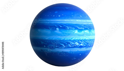 Planet neptune gas giant with transparent background