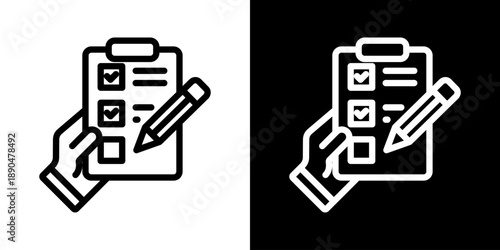Assessment Icon Of Line Black And White Style Vector Illustration
