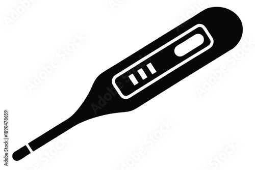 digital thermometer silhouette line art vector illustration