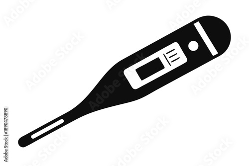 digital thermometer silhouette line art vector illustration