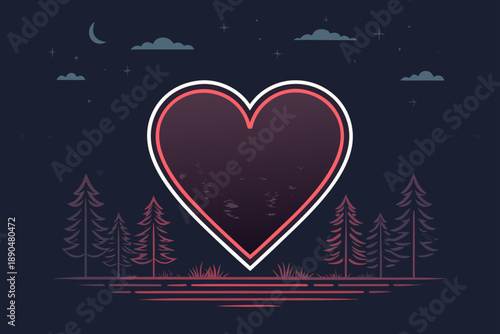 Minimal Heart With Bold Stroke Professional Photo Great for Commercial Projects