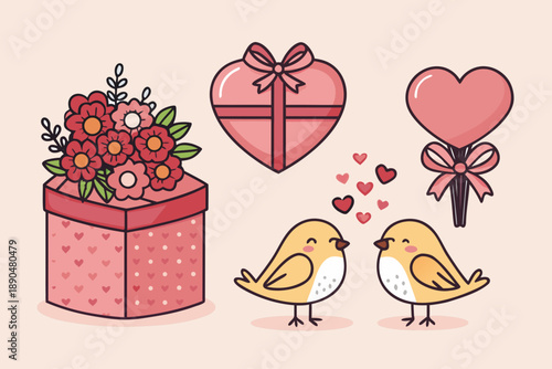 Dynamic Minimal Valentine Gift Bold Strok High-Quality Stock Image
