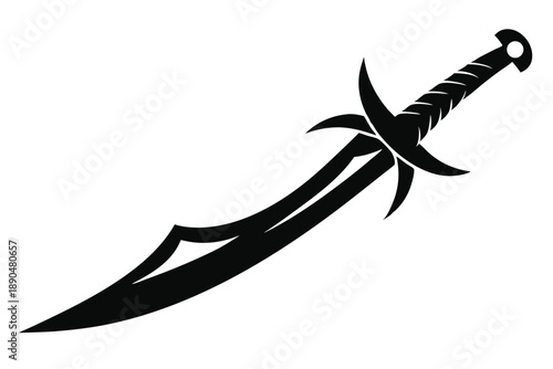 cutlass sword silhouette line art vector illustration