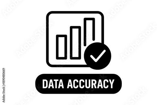 Bar chart icon with checkmark representing data accuracy and validation success