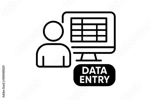 Person working on a computer spreadsheet for data entry and database management