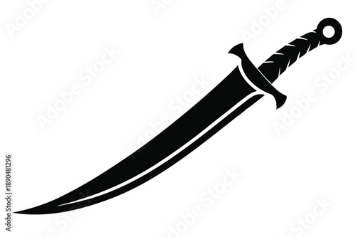 cutlass sword silhouette line art vector illustration
